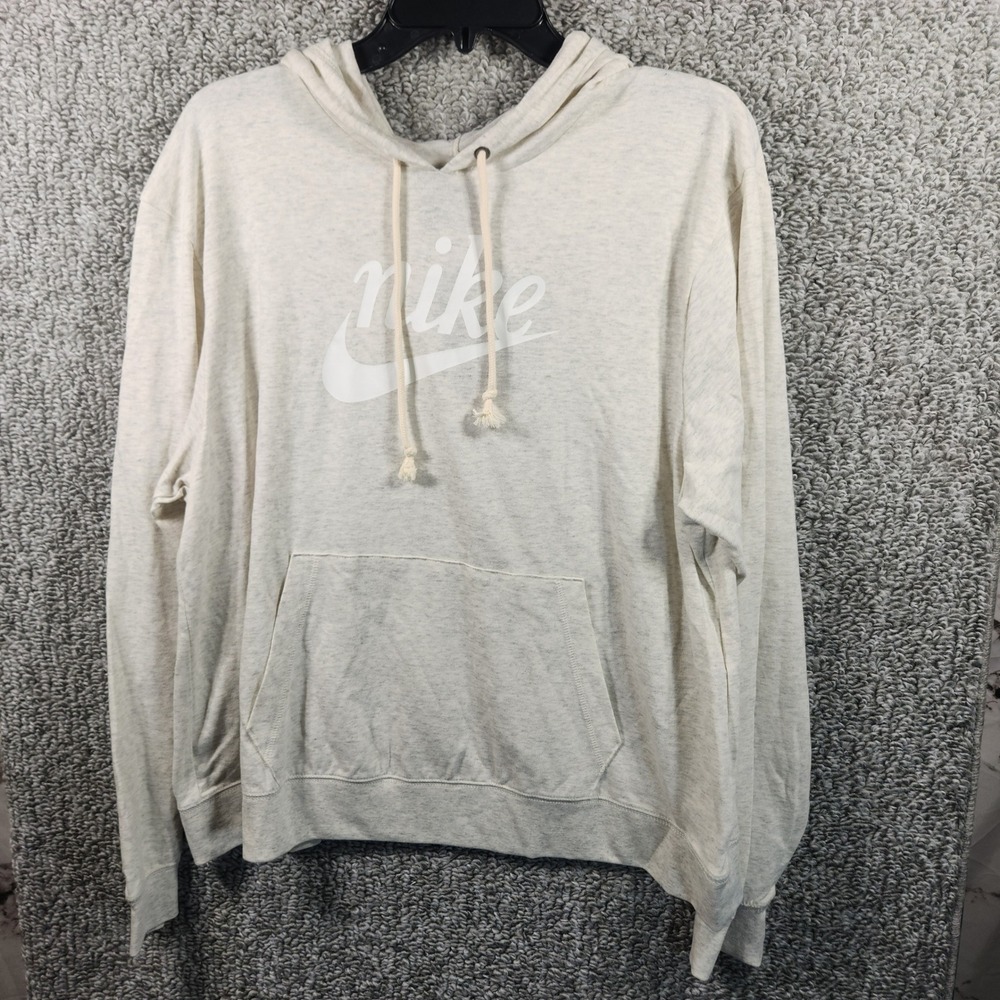 Nike Hoodie Oatmeal Heather Graphic Logo Pullover Women 1X